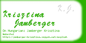 krisztina jamberger business card